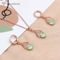 sz design fashion personality colorful crystal dangle earrings jewelry sets pendant necklace for women wedding party jewelry