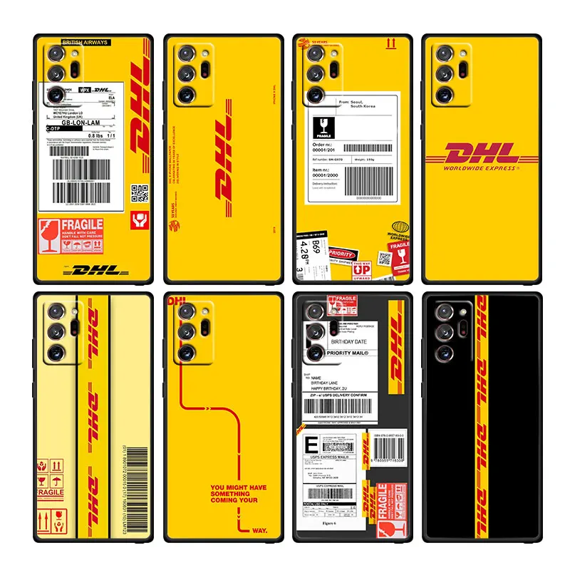 

Hot Express Label Logo Soft Shockproof Black Phone Case For Samsung Galaxy Note 20 Ultra 10 Plus 5G M62 M60S M52 Capa