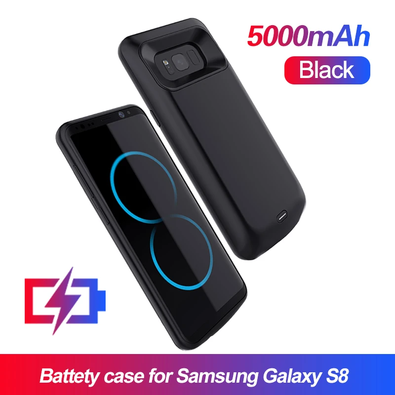 Black S8 5000mah Чехол для зарядного устройства для samsung Galaxy S9 S8 Plus, мягкий чехол для зарядки телефона из ТПУ для samsung Note 8 Note 9, чехол для аккумулятора - Цвет: Black S8 5000mah