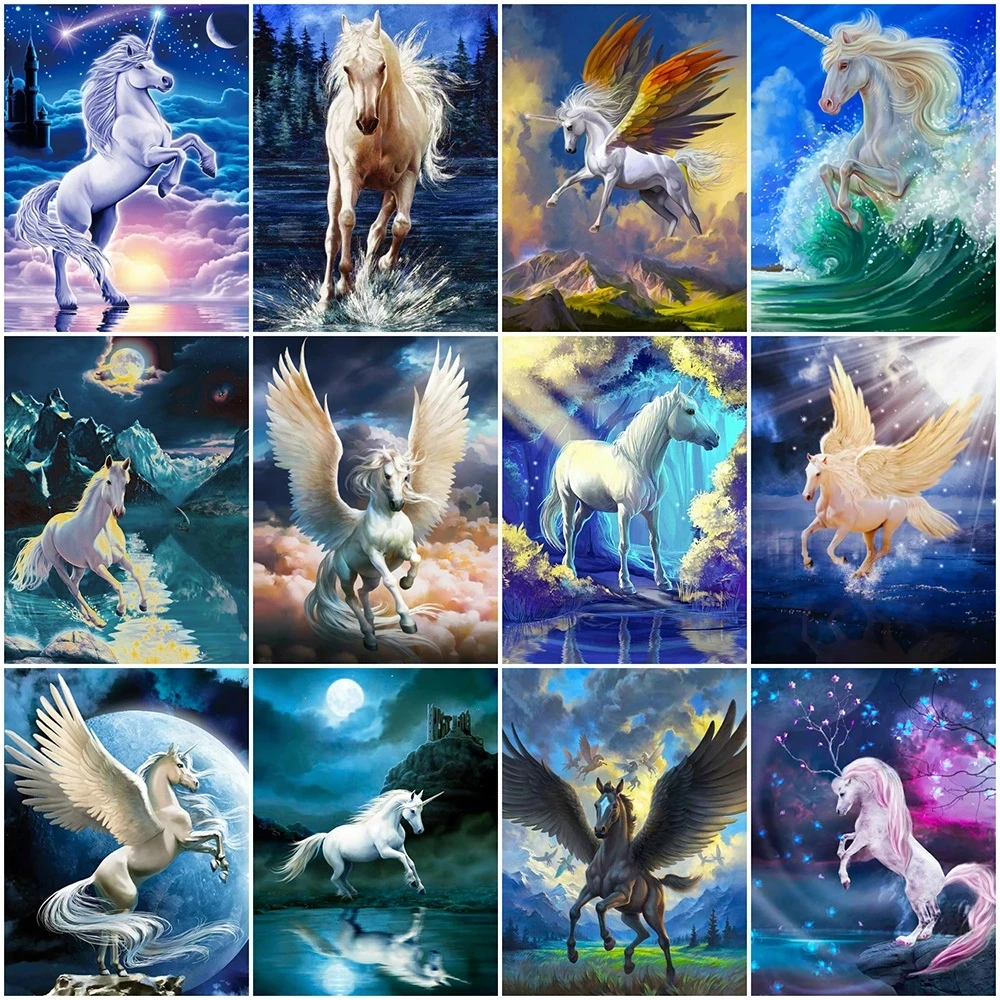 

Diy Diamond Embroidery Unicorn Rhinestone Picture Full Square Round Diamond Painting Animal Mosaic Cross Stitch Kits Wall Art