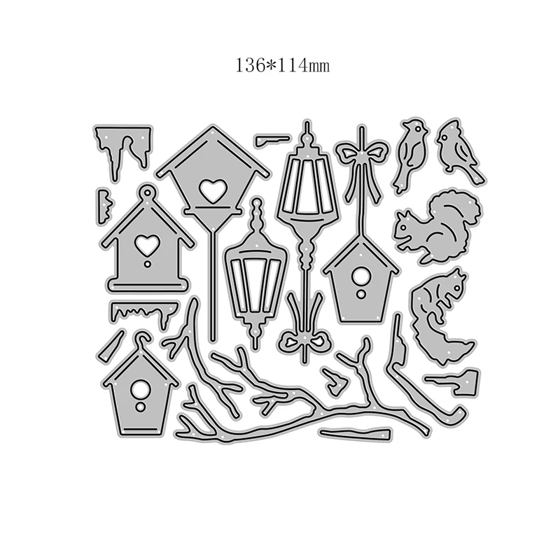 Новинка 2021 металлические Вырубные штампы в виде светлого домика с деревом для
