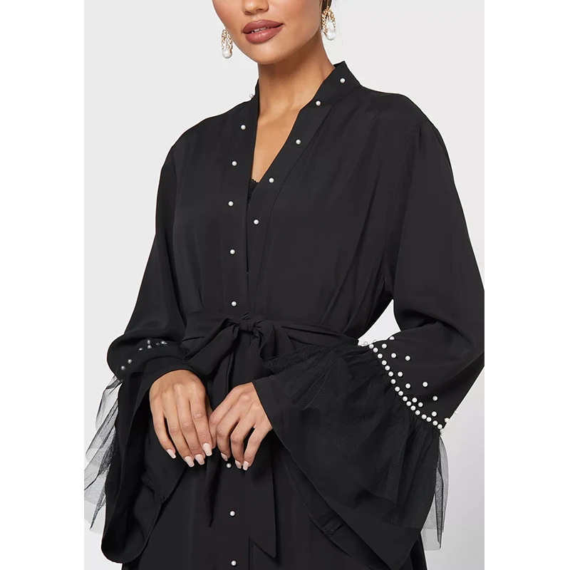 

2021 New Fashion Model Kaftan In Dubai Arabic Beading Designs Islamic Turkey Women Clothes Elegant Indonesia Muslim LadiesAbaya