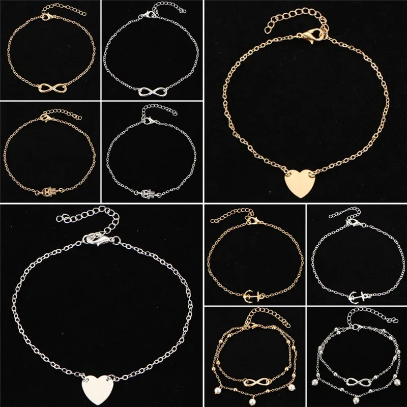 5 шт. женский босиком крючком бижутерия для ног богемное сердце якорь 8 Форма