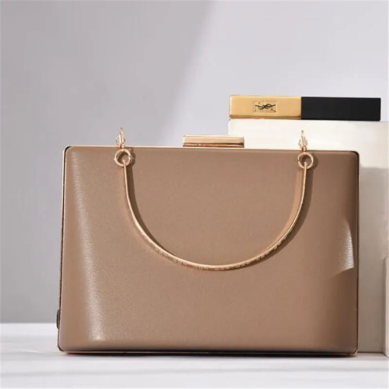 

New Women Leather Evening Bags Wedding Chain Shoulder Bags Mini Party Dinner Wallets With Chain 4 Colors Drop Shipping