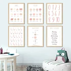 Цифровой алфавит в форме счетчика, Обучающие картины на стену для детской комнаты, Картина на холсте, скандинавские плакаты и принты, настенные картины, декор для детской комнаты