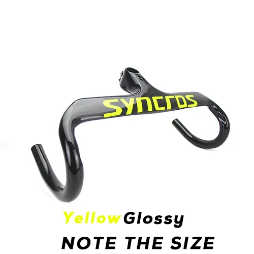 yellow glossy SYNCROS велосипед карбоновый шоссейный руль велосипедный руль ультра легкий Интегрированный руль и руля из углерода 353 г YT500 - Цвет: yellow glossy