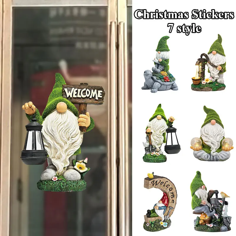

Modern Style Wall Sticker Fashion Popular Garden Home Decorations Christmas Glass Display Door Sticker Xmas Wallpaper