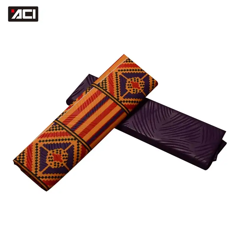 ACI Ghana Kente Ткань 2 ярдов микс простая крашеная африканская ткань Анкара 2 ярдов тиснение узор настоящий воск блок принты ткань