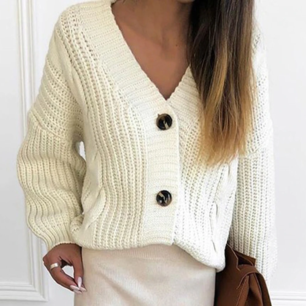 New Women Knit Sweater Casual Long Sleeve Button Cardigan Knitted Sweaters Coat Femme Winter Warm Clothes |