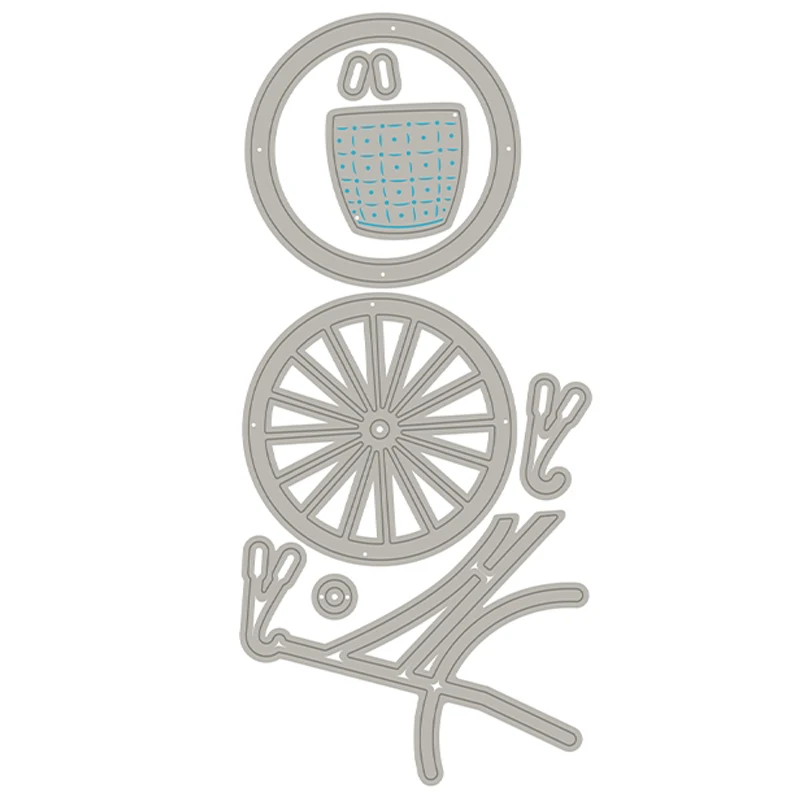 

2021 New Bicycle Basket Metal Cutting Dies For DIY Craft Making Paper Greeting Card Decoration Album Scrapbooking No Clear Stamp