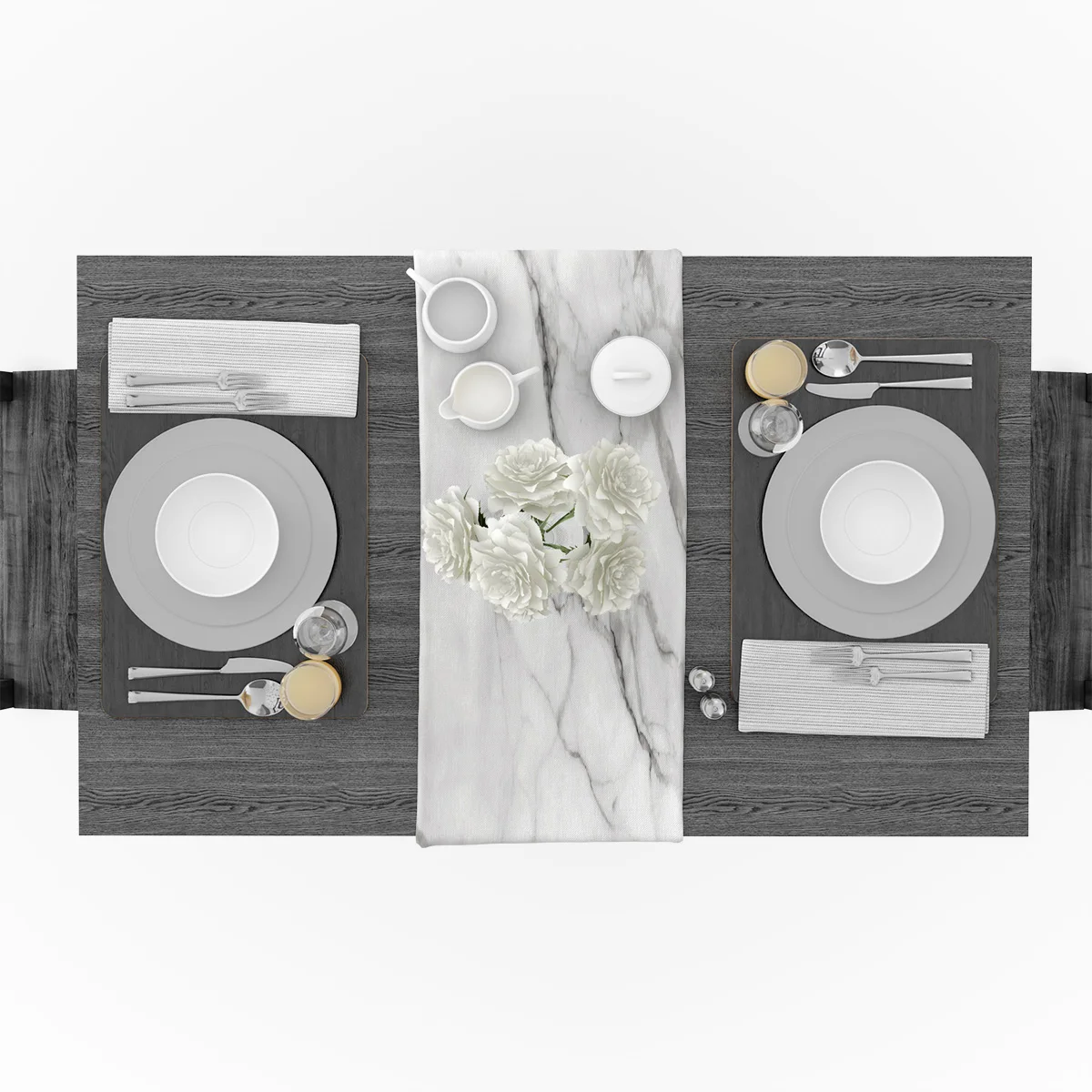 Белые мраморные бегуны для стола украшения дома вечерние свадебные