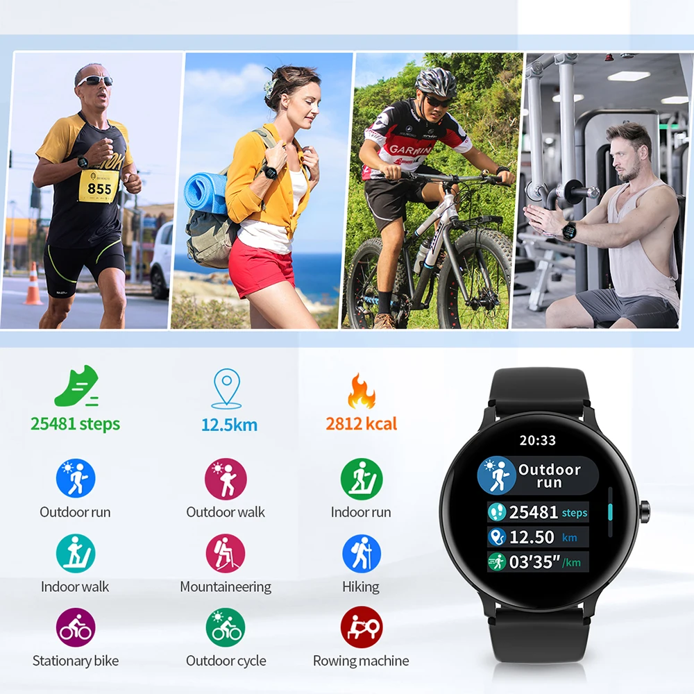 

Blackview New SmartWatch X2 Heart Rate Men Women Sports Watch Clock Sleep Monitor Ultra-Long Battrey for IOS Android Phone