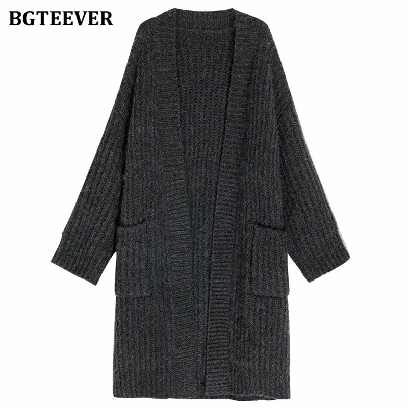 BGTEEVER зимние кашемировые теплые женские вязаные кофточки с рисунком в виде