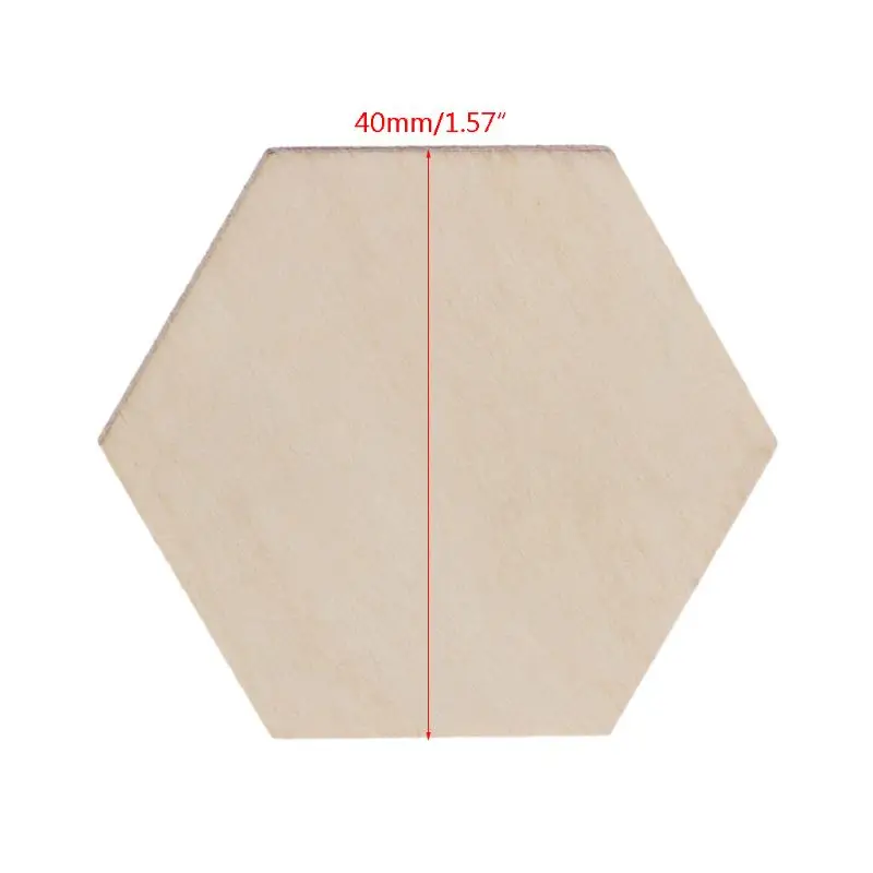 50 шт шестигранные лазерные Обрезанные необработанные деревянные диски