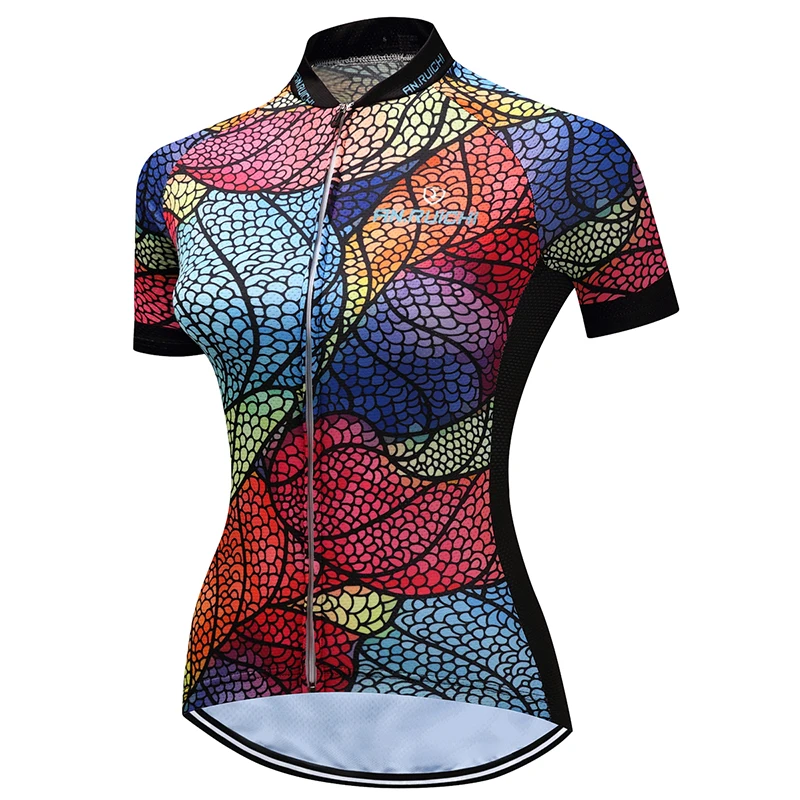Летняя женская велосипедная Джерси с коротким рукавом одежда для велосипеда