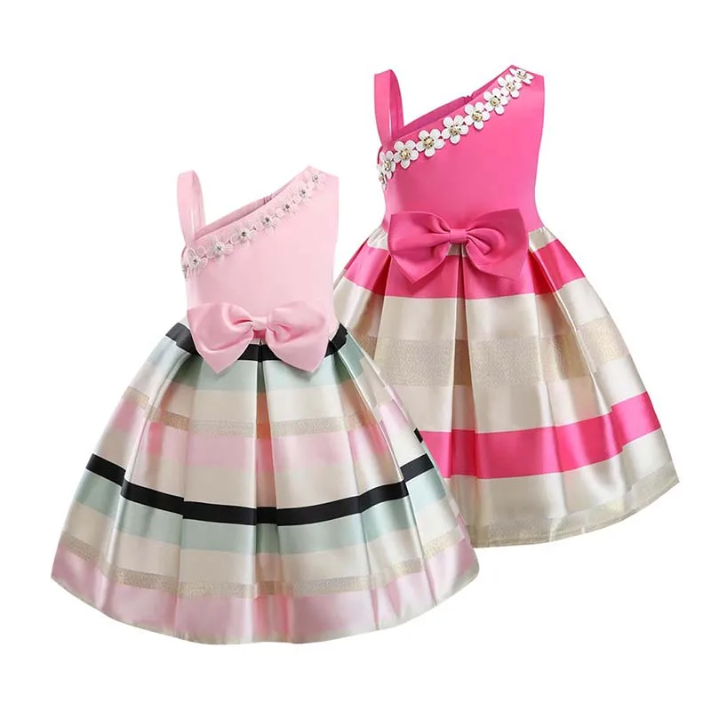 Flower Girls dresses for New Year clothes Party Baby Sleeveless Big Bow Princess Wedding Dress Children Vestidos | Детская одежда и