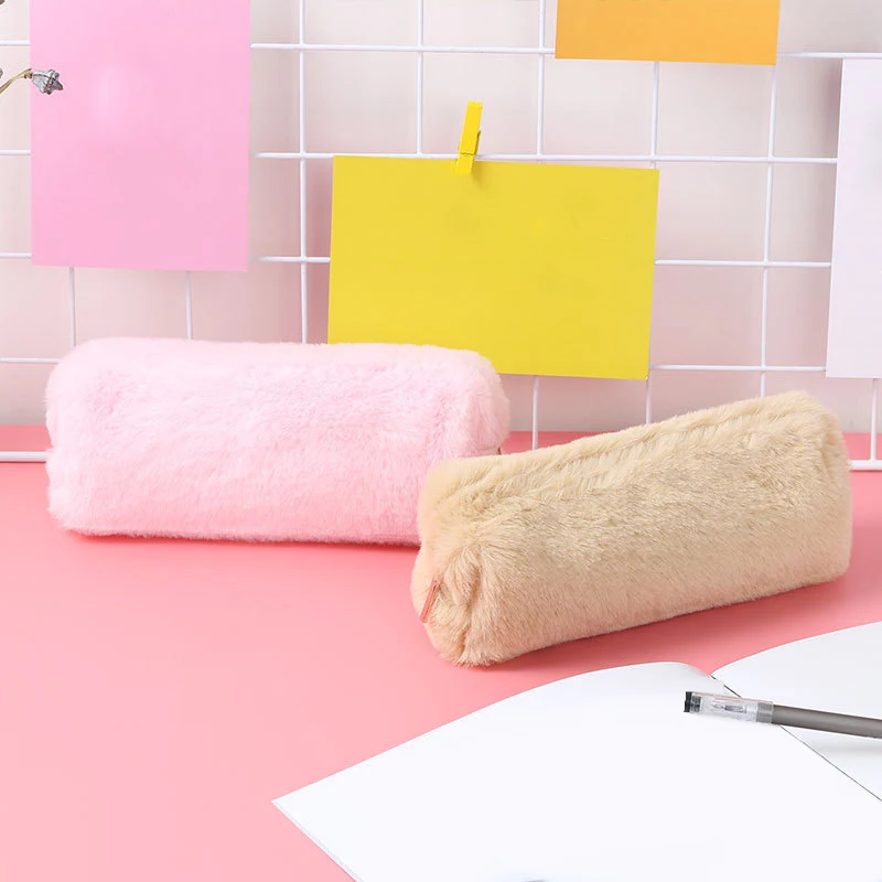 Большой пенал Чехол школьный для карандашей чехол девочки плюшевый Kawaii Hairball