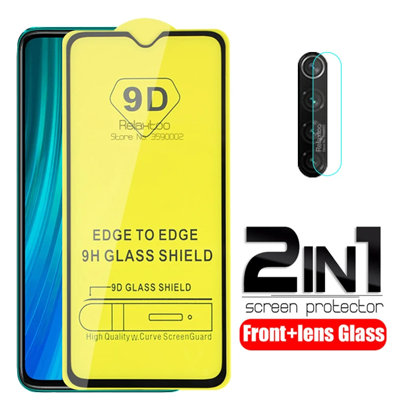 Закаленное стекло для объектива камеры 2 в 1 9D xiaomi redmi note 8 pro 8t полностью клеящаяся