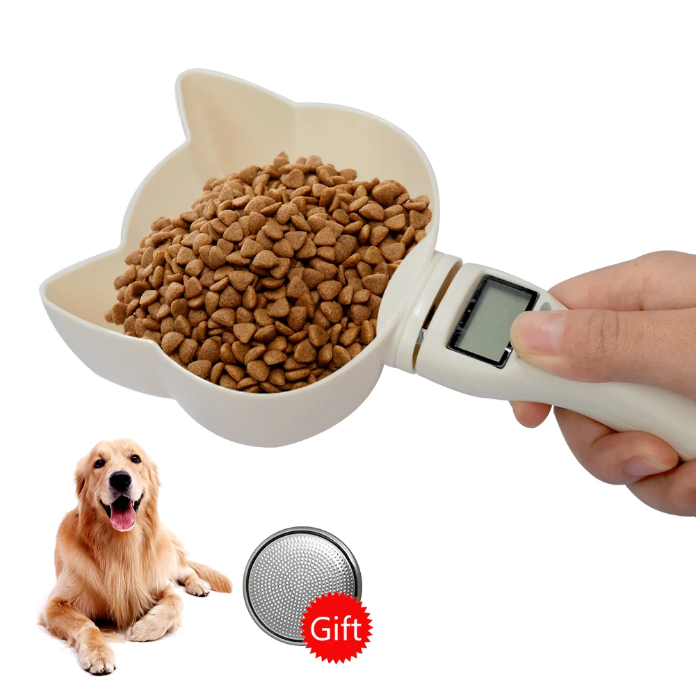 

800g/1g With LCD Display Pet Electronic Digital Spoon Food Scoop Scale Cat Dog Measuring Bowl Kitchen Feeder Tools Cup Portable
