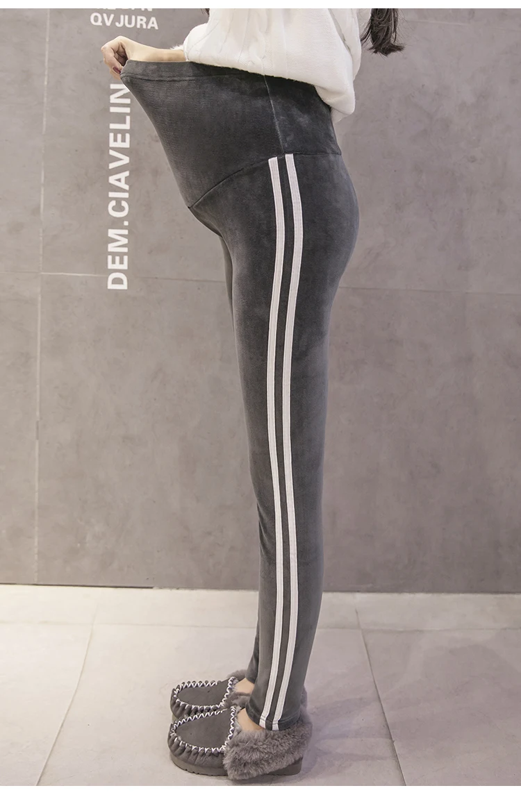 Winter Maternity Leggings Thick Adjustable Waist Velvet Line Pregnant Women Pregnancy Clothes Pants Ropa Mujer Premama