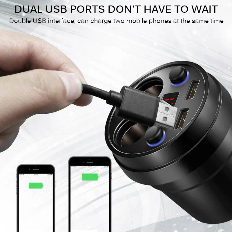 Многофункциональное автомобильное зарядное устройство адаптер питания с 2