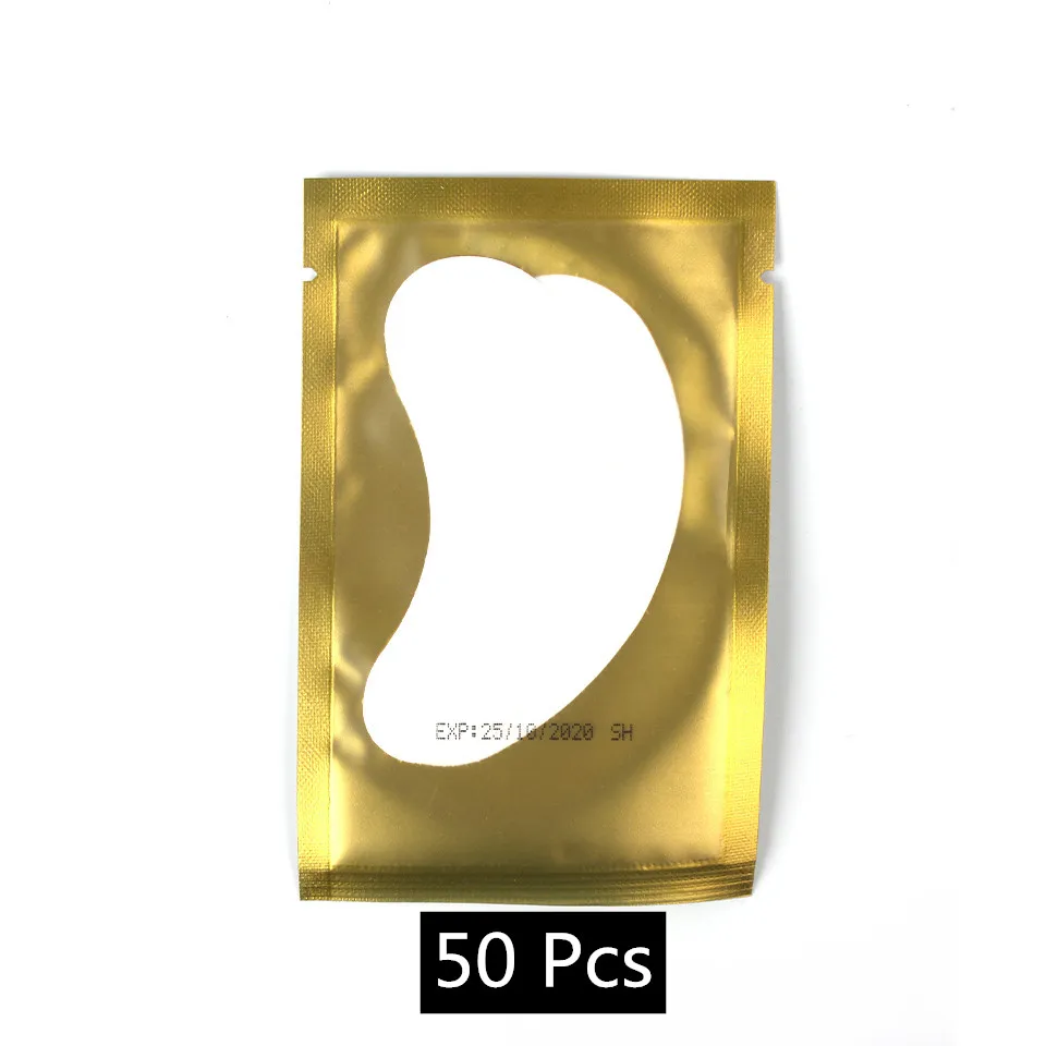 50 Pcs Gold 30/50/100 пар/лот глазные гель-патчи для ресниц, мини-лопасти вентилятора, кругов под глазами Бумага колодки, Прививка наращивания ресниц наклейки-заплатки - Цвет: 50 Pcs Gold