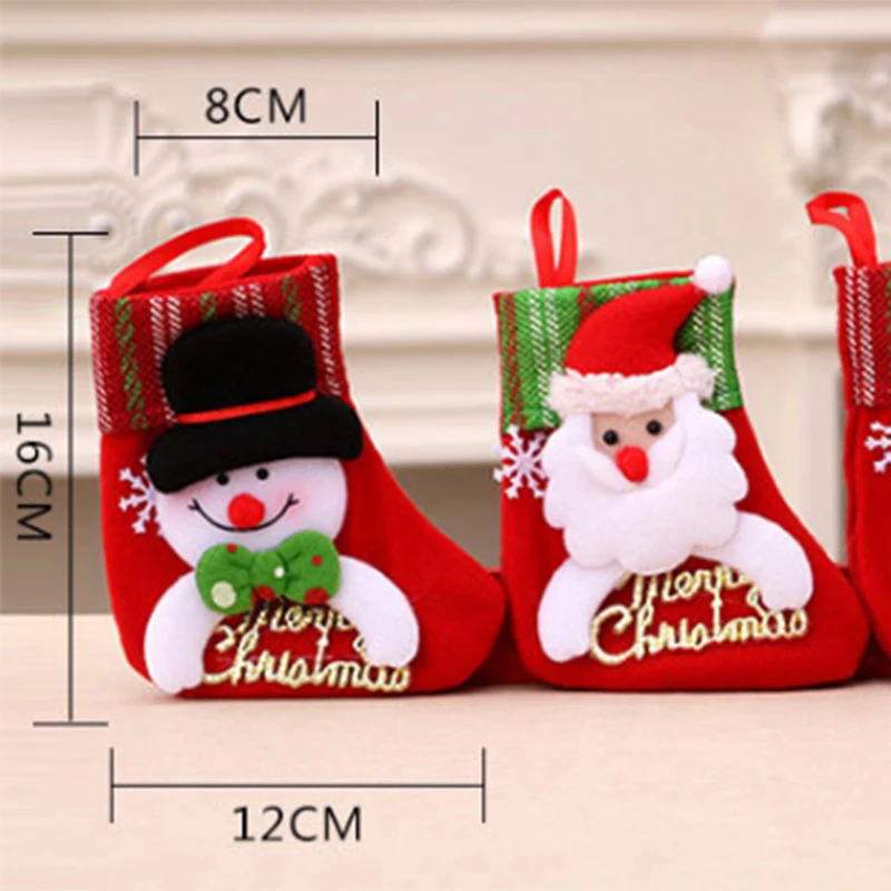 Рождественские чулки конфеты подарочный пакет Санта-Клаус подвесные украшения