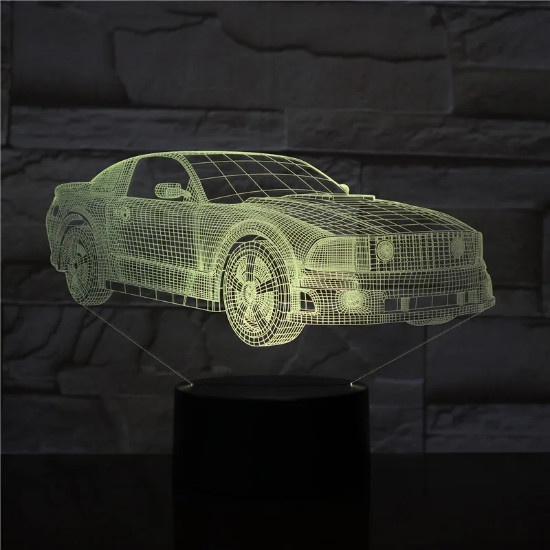 3D-2051 Автомобильная 3D светодиодный Ночная лампа романтическая настольная для