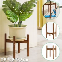 wooden four legged flower stand strong durable free bonsai home shelf display stand tray garden plant bamboo pot decor hold