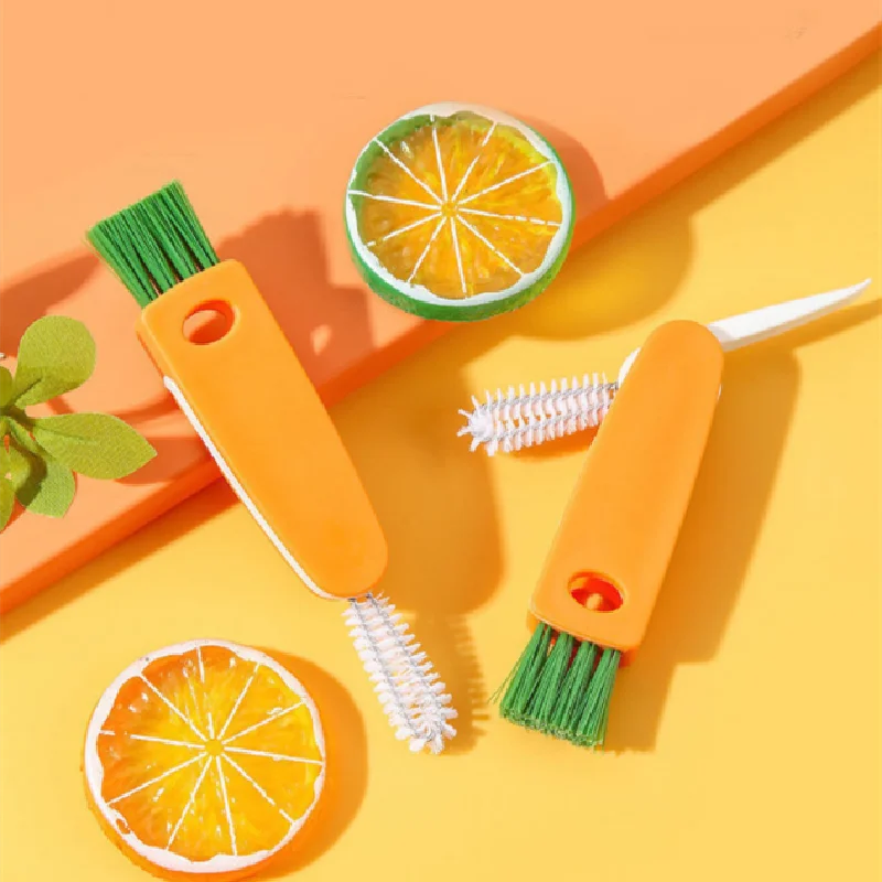 

2Pcs Yellow Bottle Nipple Cleaning Brush Multi-Function Cup Plate Thermos Inside Gap Brush Insulation Kitchen Aaccessories