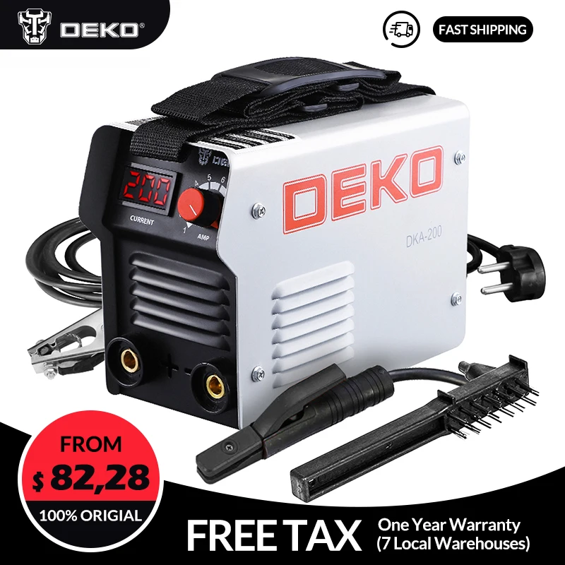 DEKO DKA 200G 4 1 кВА IP21S 200A инверторный дуговой Электрический сварочный аппарат 220 В MMA
