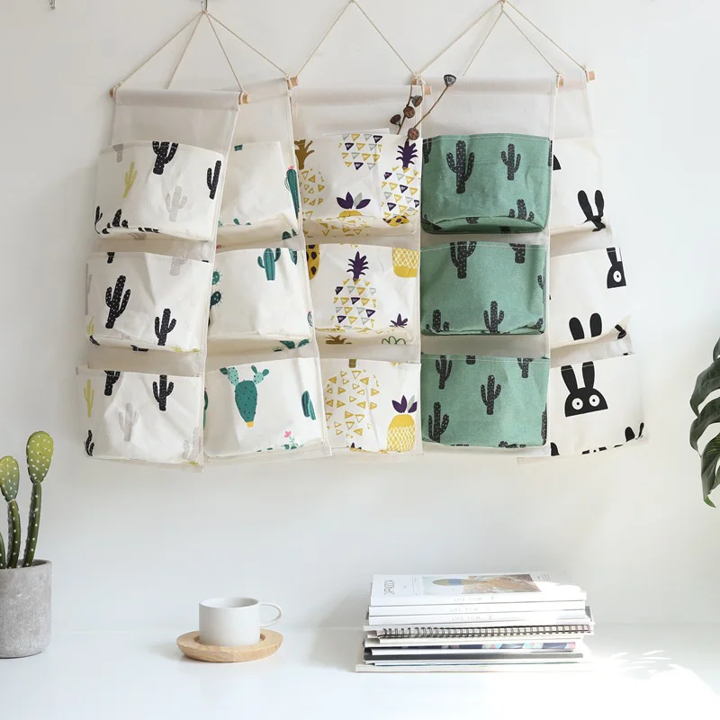 

Портативная подвесная сумка для хранения с 3 карманами, настенное украшение для дома в скандинавском стиле, органайзер для косметики и игру...