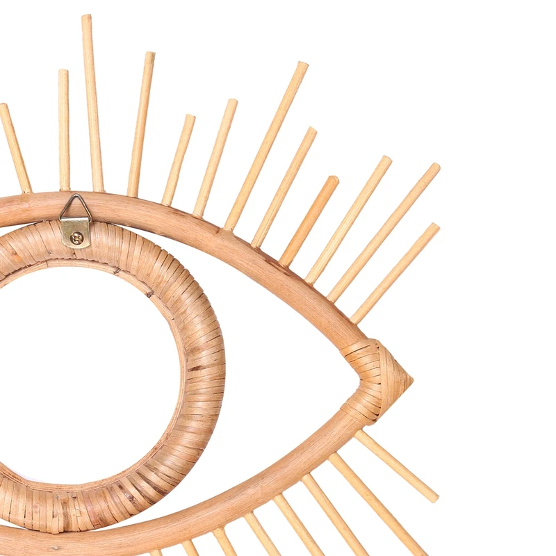 Зеркальная рама в форме глаза из ротанга художественный декор зеркало для