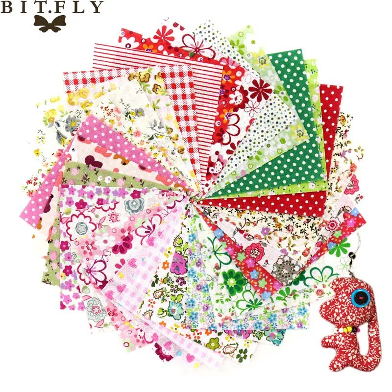 30pcs 10x10 см квадратная DIY Ручная работа смешанная хлопковая ткань с цветочным принтом Лоскутная рукоделие швейная Кукла Одежда искусство ремесла - Цвет: 30pcs