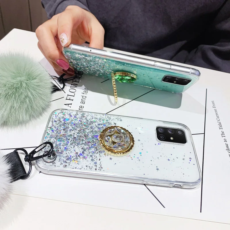 A52S 5g Case Bling Glitter Case For Samsung A52 Case Samsung S22 Ultra A53 5g A12 A51 A21S A32 S20 FE S21 Ultra A71 A72 Cover   