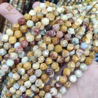 natural diamonds faceted crazy agates star cut polygon stone beads for jewelry making bracelet accessories 15strand 6810mm