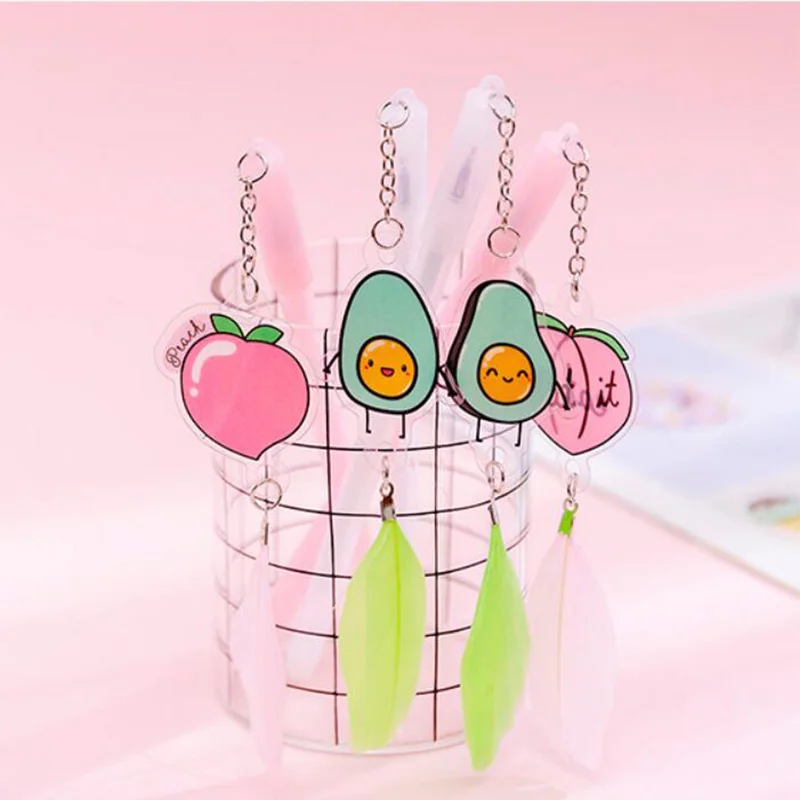 

Гелевая ручка с подвеской в виде пера авокадо, 0,38 мм, 36 шт./лот