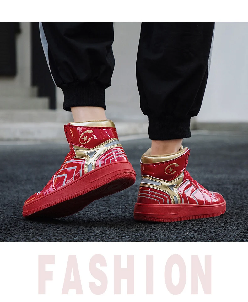 Новинка Marvel красная Мужская обувь для скейтборда Scarpe Air Avengers высокие спортивные коньки Светоотражающие кроссовки для мужчин Homme Chaussure