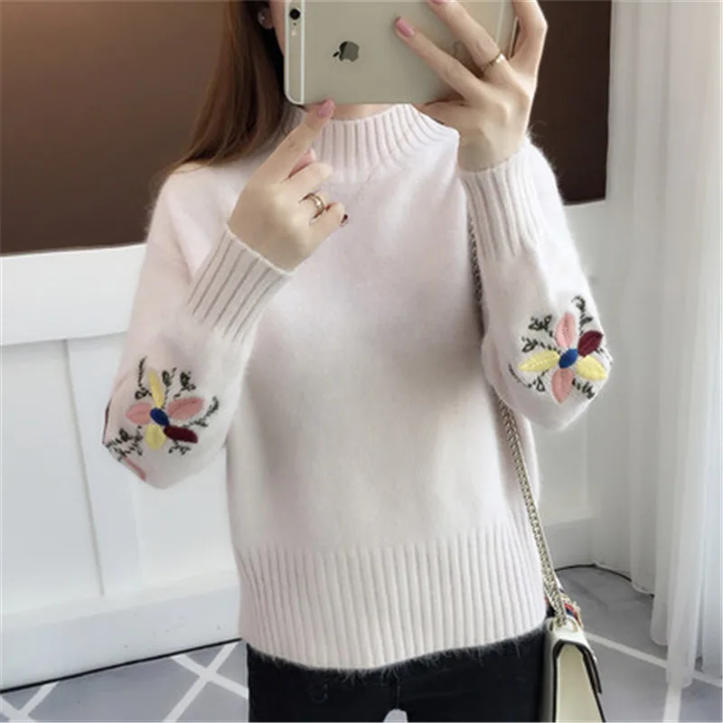Women's Fashion Early Spring Sweaters Half Turtleneck Warm Sweater Female Autumn Pullovers Clothing LWL201 | Женская одежда