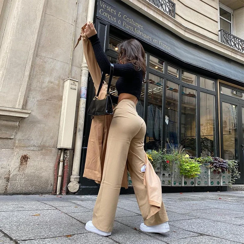 

2021sanhu Lianjiang Ap Women's Wear British Fashion Versatile Light Mature Temperament Pleated High Waist Straight Pants