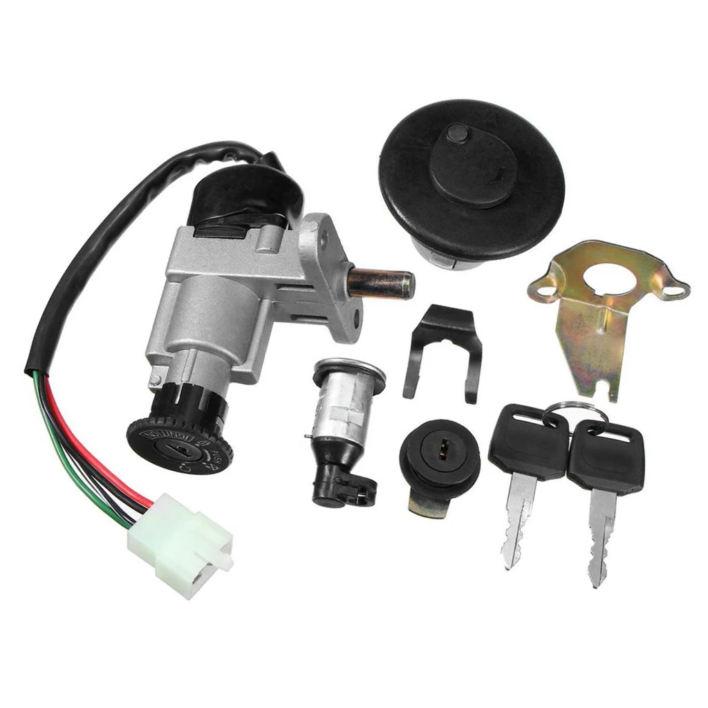 

Start Switch Fuel Tank Cap Lock Keys Set for Autocycle GY6 50cc 150cc
