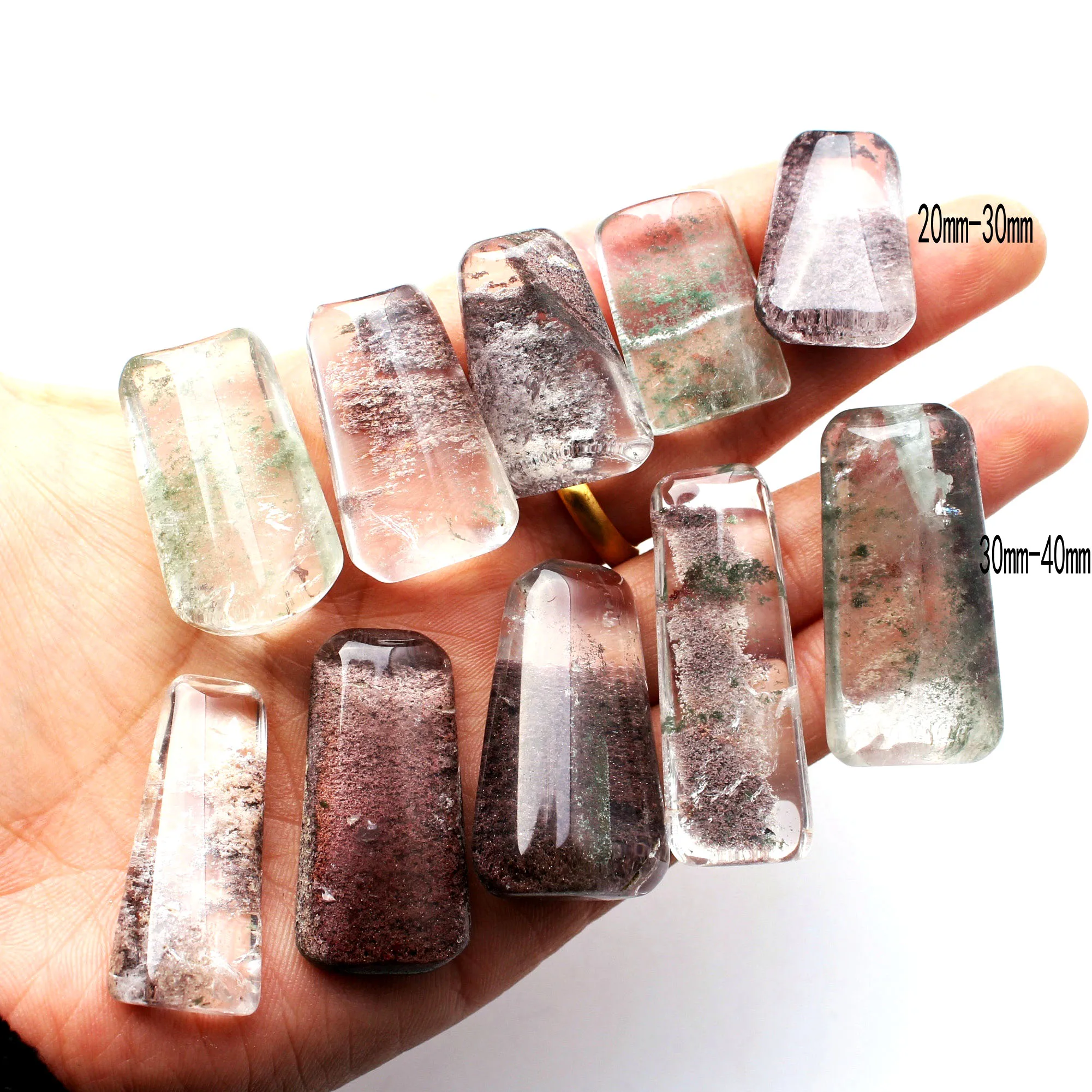 1 шт. натуральный редкий красочный сад призрак кристалл Кварцевый прямоугольный