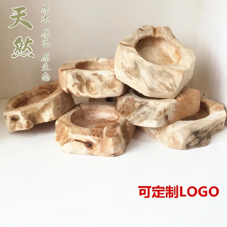 Оригинальная деревянная пепельница из натурального дерева крутая творческие