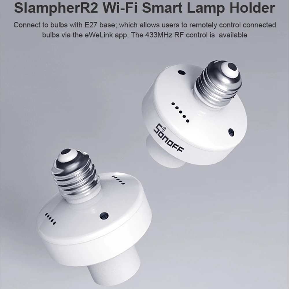SONOFF SlampherR2 E27 RM433 пульт дистанционного управления WiFi умный держатель лампы адаптер база работает с Alexa Google Home AC100-240V