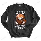 Мужская Осенняя толстовка, черная толстовка с капюшоном, кавайная красная панда, Выборочная толстовка, мужская толстовка с капюшоном, тонкая толстовка с капюшоном, с рисунком из енота