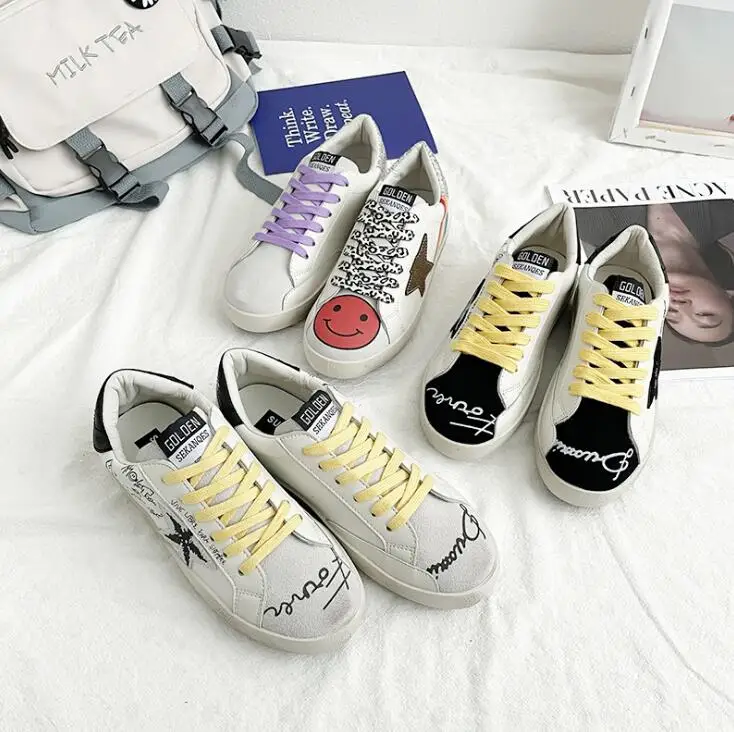 

women vulcanized shoes retro golden dirty designer sneakers women jogging walking tenis masculino zapatillas basket homme sapato