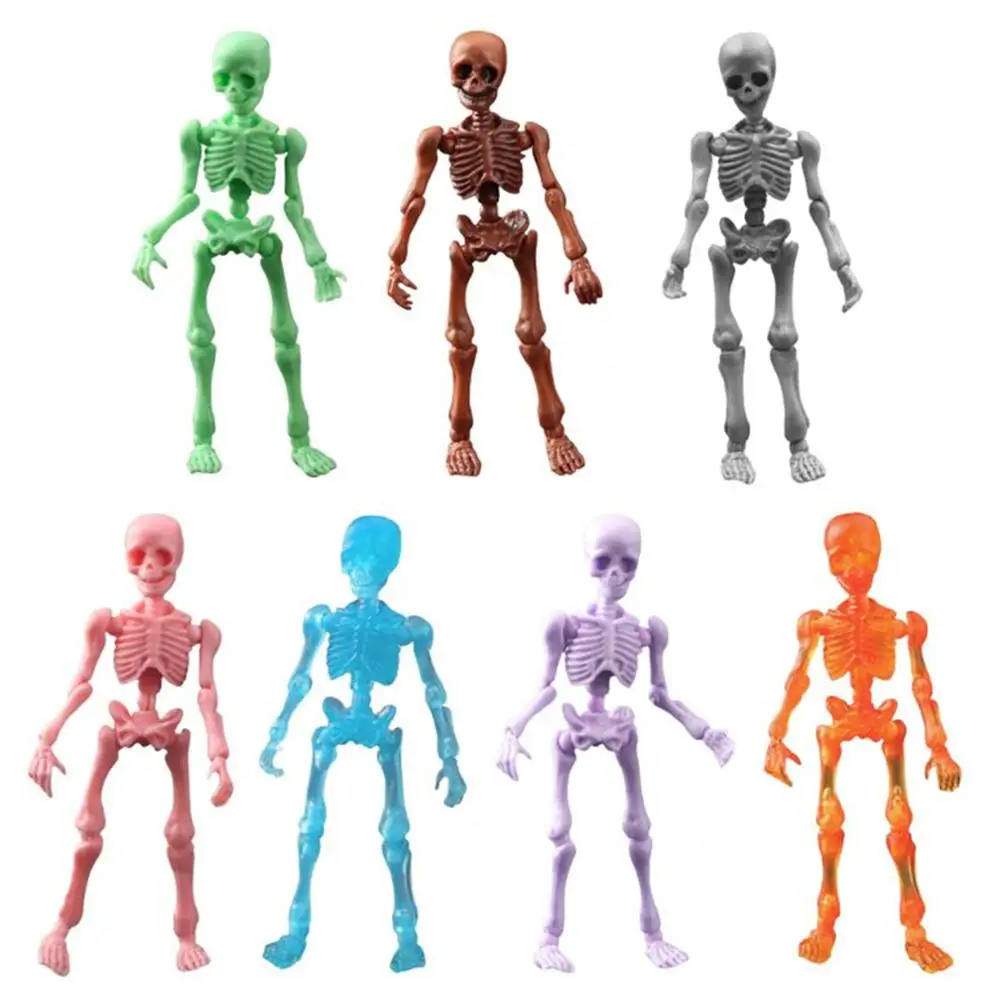 

Подвижный Скелет мистера костей, модель человека, Череп, полное тело, мини-фигурка игрушка, новый цвет на Хэллоуин