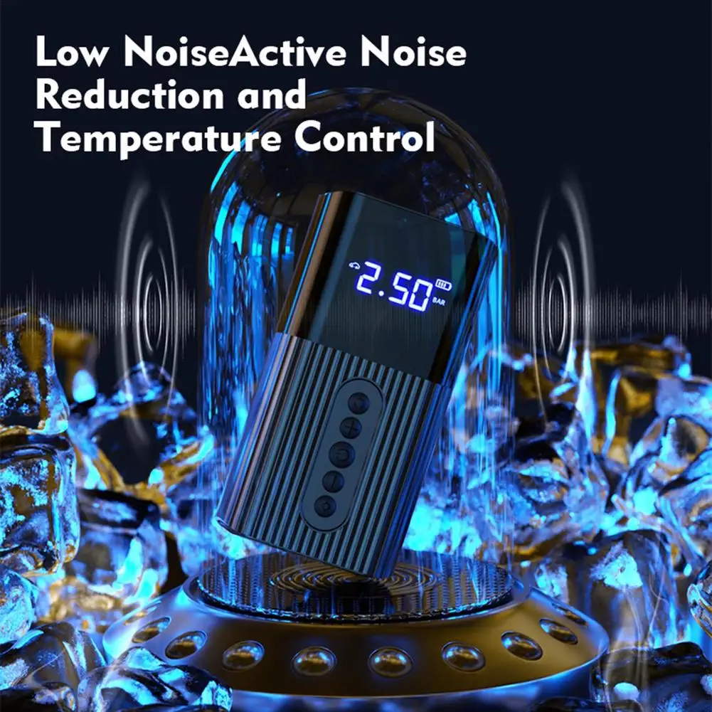 Автомобильный насос 6000 мАч 12 В беспроводной для шин с цифровым дисплеем датчик