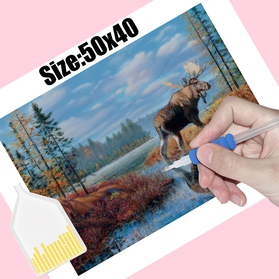 DIY Алмазная вышивка полностью Квадратный бриллиант 5D картина лося работает на