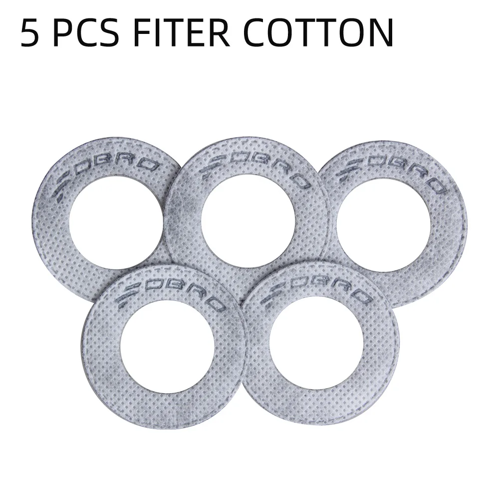 5pcs FDBRO анти загрязнения воздуха фильтр Спортивная тренировочная маска 3 слоя фильтры их дышащего хлопка фильтры пылезащитный обороны сменный хлопок - Цвет: 5pcs